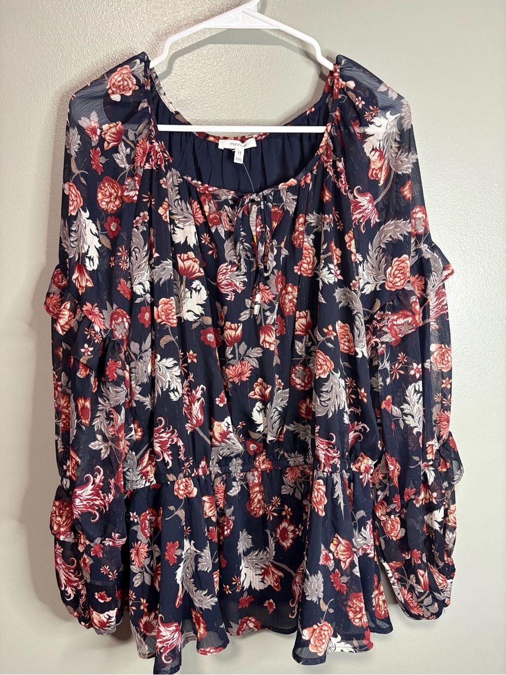Maurices Floral Peasant Blouse – Size XXL